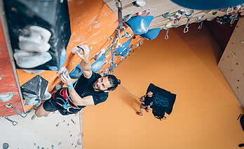 Man climbing in Aschau climbing centre