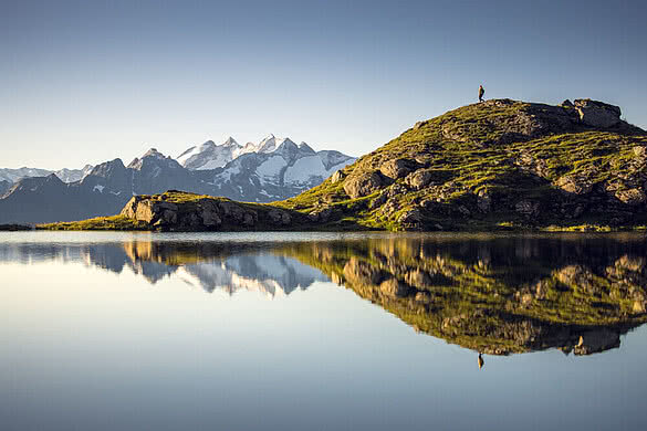 Hiker on a hiking holiday in Zillertal