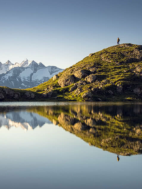 Hiker on a hiking holiday in Zillertal