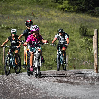 Family on an E-bike holiday Austria