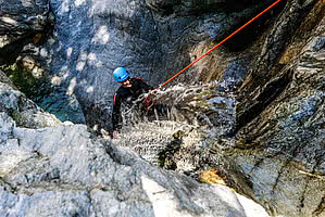 Person canyoning - Fun sport Zillertal