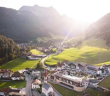 Exterior view in late summer of Luxury Hotel in Ziller Valley STOCK resort