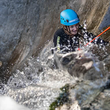 Person canyoning - Fun sport Zillertal