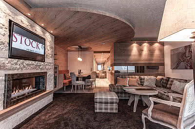 Living room in the Alpine Lodge III in STOCK resort