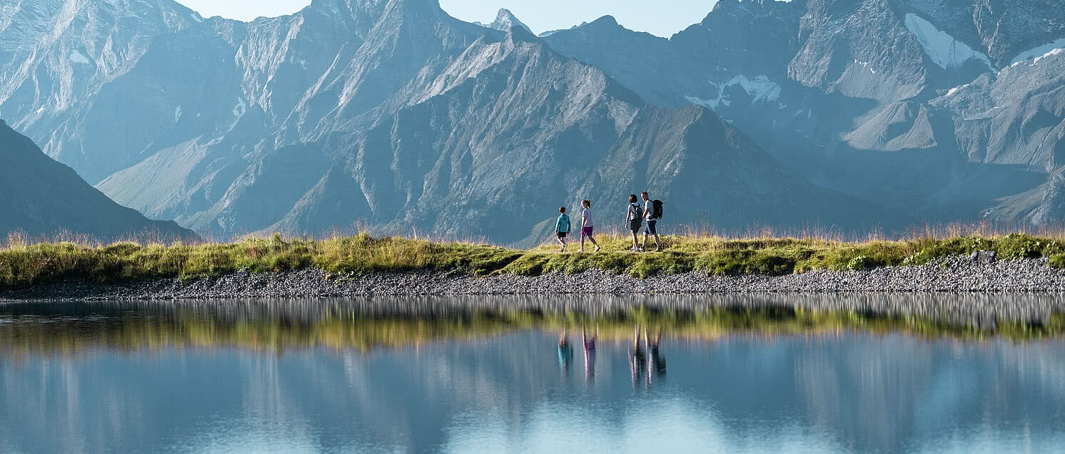 Hiker on a hiking holiday in Zillertal