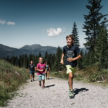 Family during a hiking holiday Austria