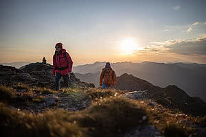 Hikers during a hiking holiday in Zillertal