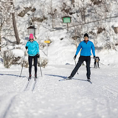 Cross-country skier on a cross-country holiday in Austria