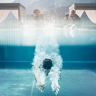 Pool in the 5 star wellness hotel STOCK resort Austria