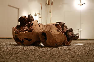 A sculpture in a gallery at the wood experience world in Fügen