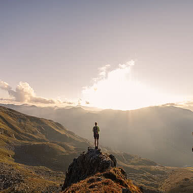 Hikers during a hiking holiday in Zillertal